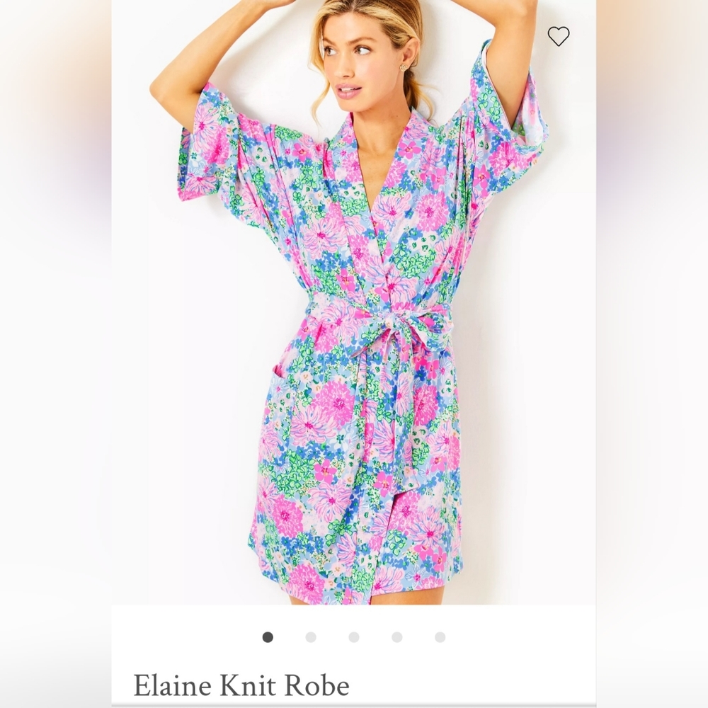 🌸 Beautiful, Springtime Lilly Pulitzer "Elaine" Knit Robe (NWT- S/M)